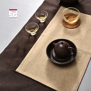 复古布艺茶桌布干泡茶台吸水茶席日式 棉麻茶席垫子中式 纯色茶巾