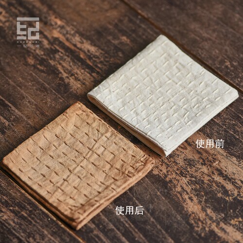 一纪柿子棉麻吸水手织土布茶巾