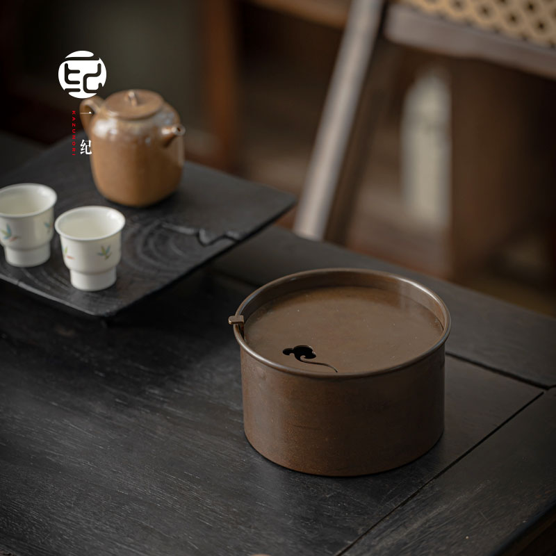 复古紫铜壶承壶托储水式干泡台