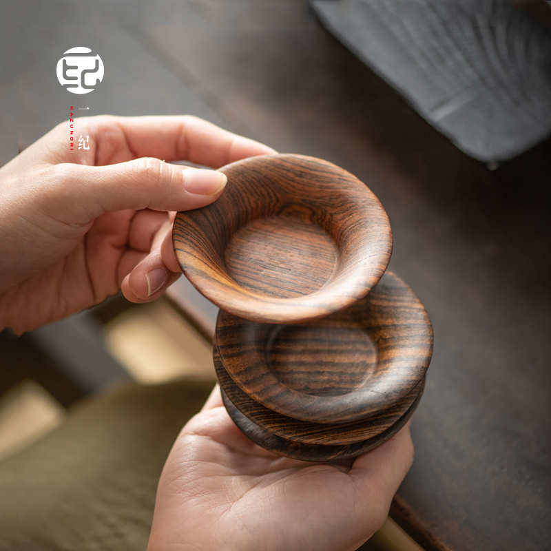 虎斑檀实木茶杯垫托木质隔热垫