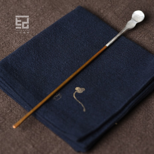 一纪中式999纯银茶勺创意茶拔