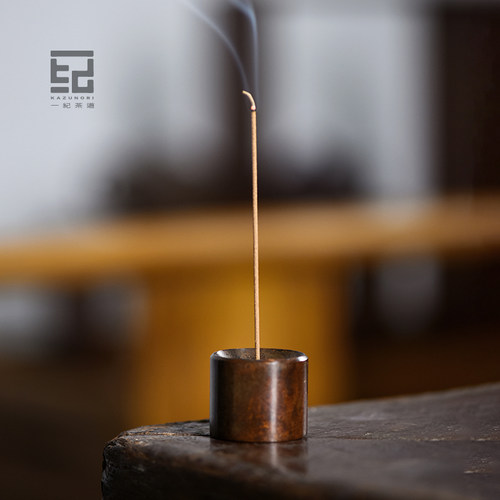 手工香插圆柱形迷你茶具香座