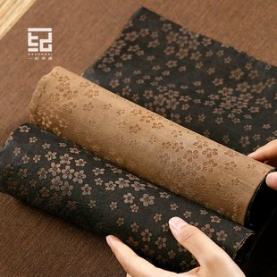 手工老料香云纱双面茶席禅意古朴茶盘垫桌旗布艺茶几桌布茶布桌垫