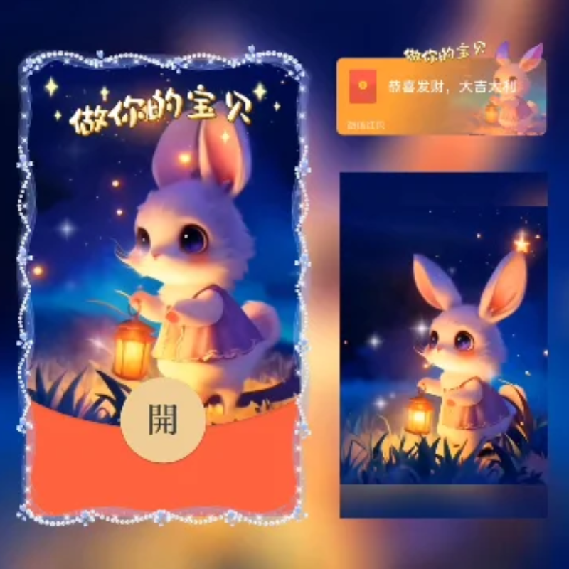 做你的宝贝微信红包封面序列号vx皮肤激活码新款可爱女生动态音乐