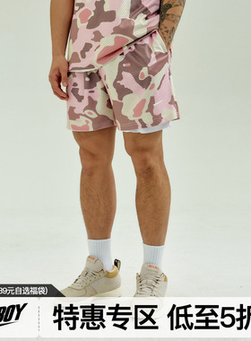 FLYBOY 25春夏 迷彩数码印短裤网眼透气吸湿排汗速干篮球裤