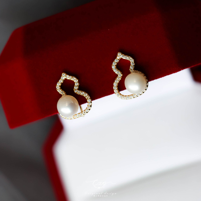 橙小清寓意好看新年耳钉