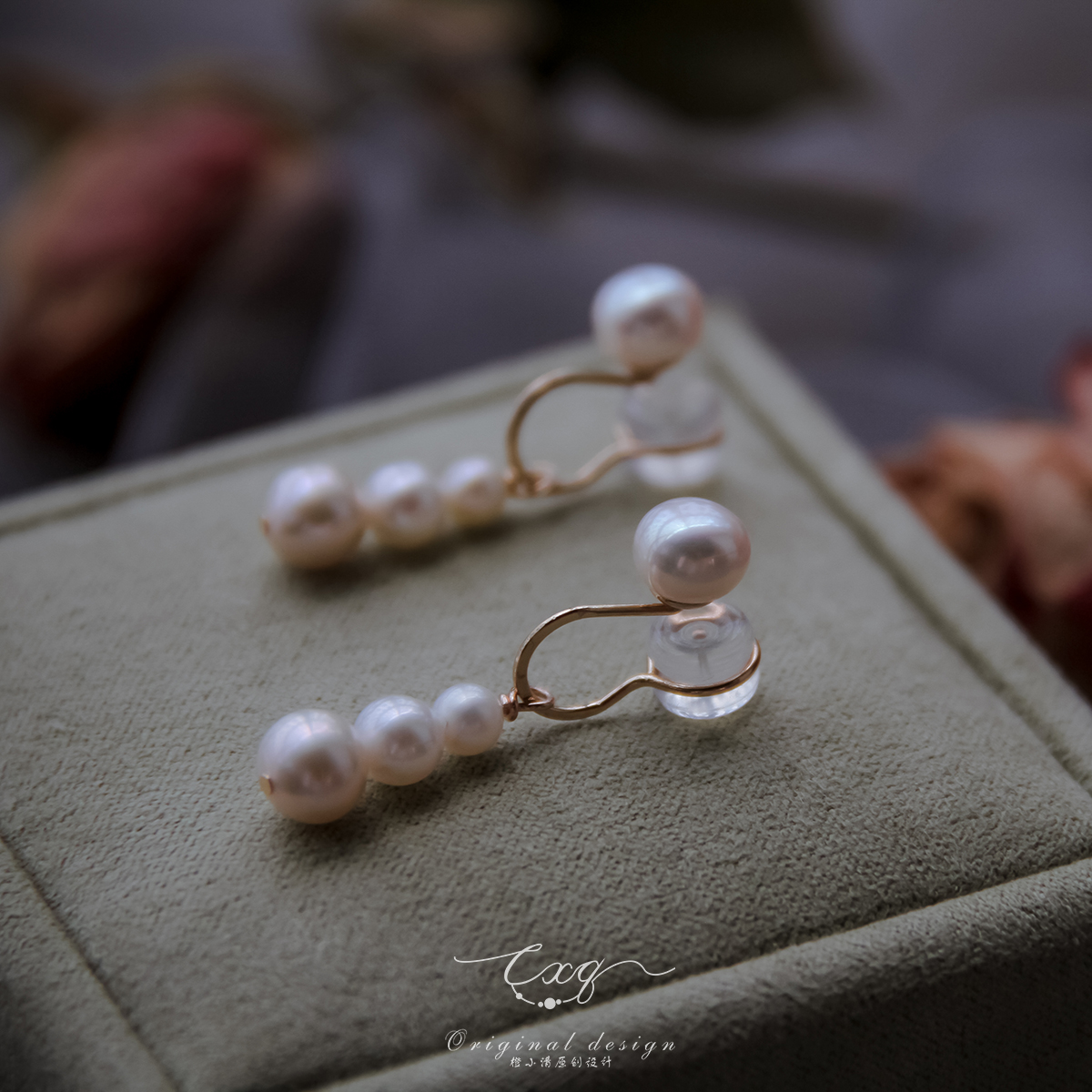 天然珍珠高级感圆脸显瘦耳夹