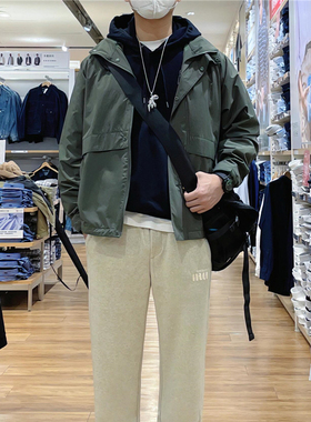 日系穿搭男装女装防风立领茄克外套夹克户外休闲连帽外套475038