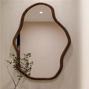 法式不规则卫生间镜子装饰镜北欧异形浴室镜复古轻奢化妆镜壁挂墙
