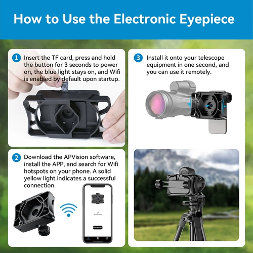 Бинокль APEXEL 200 Вт, астрономический телескоп для наблюдения за птицами, микроскоп, HD Wi-Fi, уличная фотография, подключение электронного окуляра
