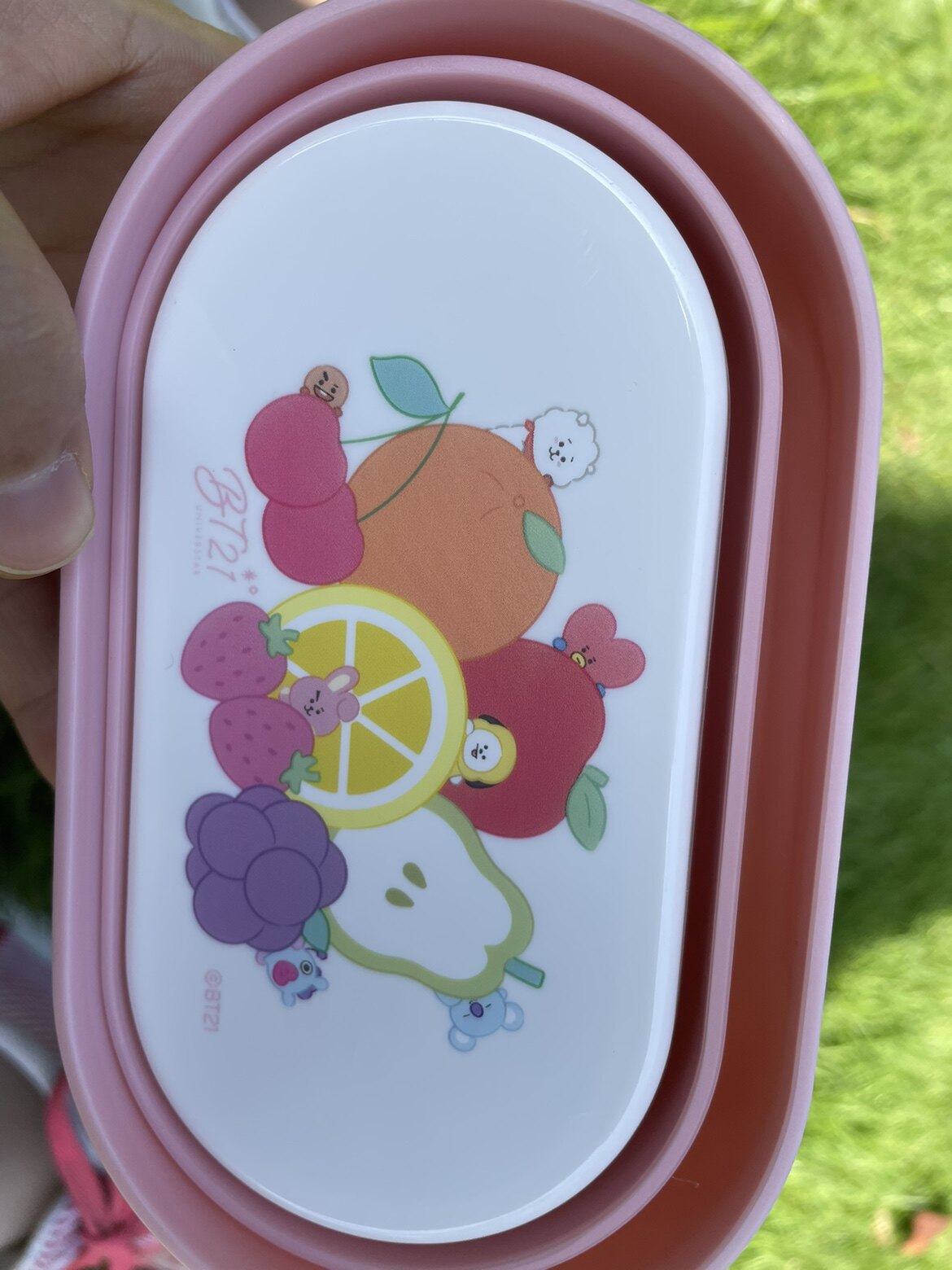 出口尾单BT21三件套饭盒便当盒奶粉隔桌面小收纳