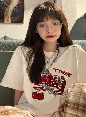 DISS BOOS 240G高克重重磅纯棉短袖t恤女男慵懒风设计感夏季上衣