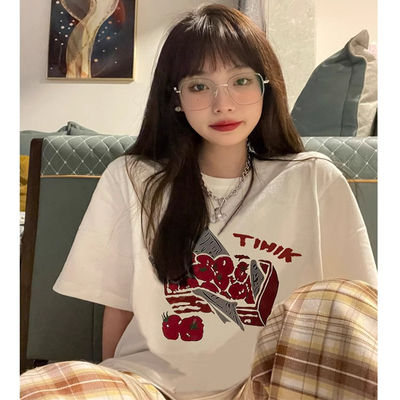 DISS BOOS 240G高克重重磅纯棉短袖t恤女男慵懒风设计感夏季上衣