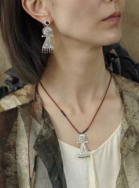 复古风海神耳钉轻奢感百搭时尚耳饰民族风个性小众设计款耳坠女