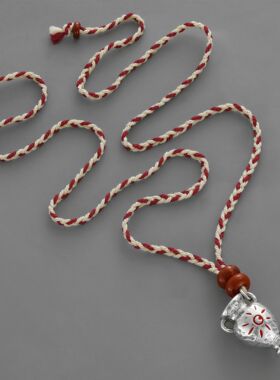 26年早春野趣酒壶项链 原创新款小众雕刻太阳酒壶编织可调节项链