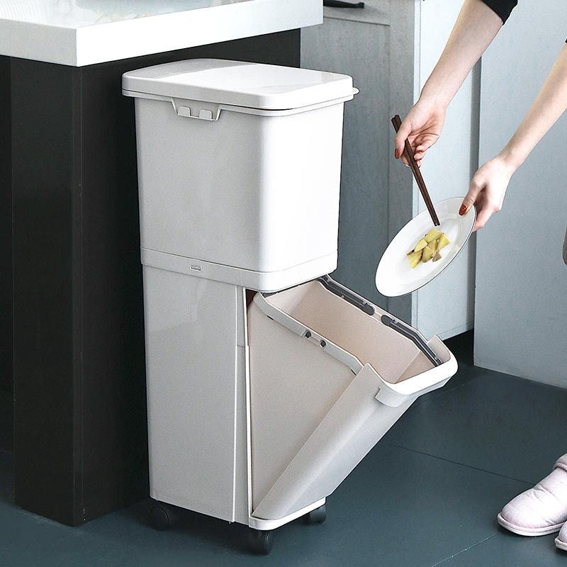 大号双层垃圾桶垃圾分类干湿分离