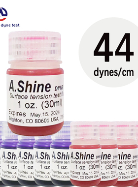美国A.Shine达因液44号红色&蓝色爱莎表面能张力测试液30ml电晕液