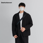 Dashufulcrum韩版 休闲西装 外套男女单排扣DK制服休闲宽松垫肩西服
