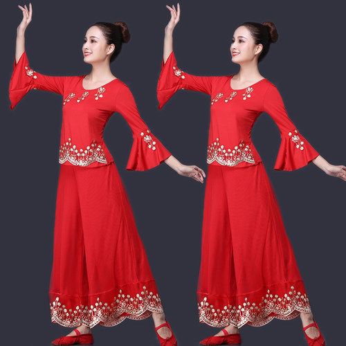 跳广场舞服装女新款套装2026中老年中国风秧歌舞蹈服扇子舞演出服