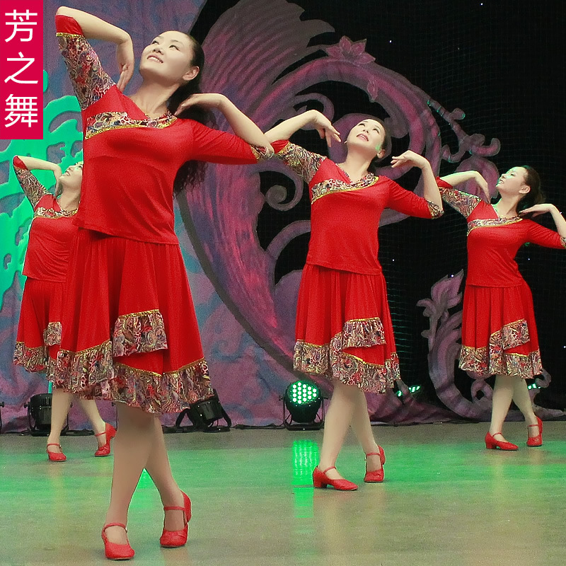 广场舞服装裙子春夏藏族中老年