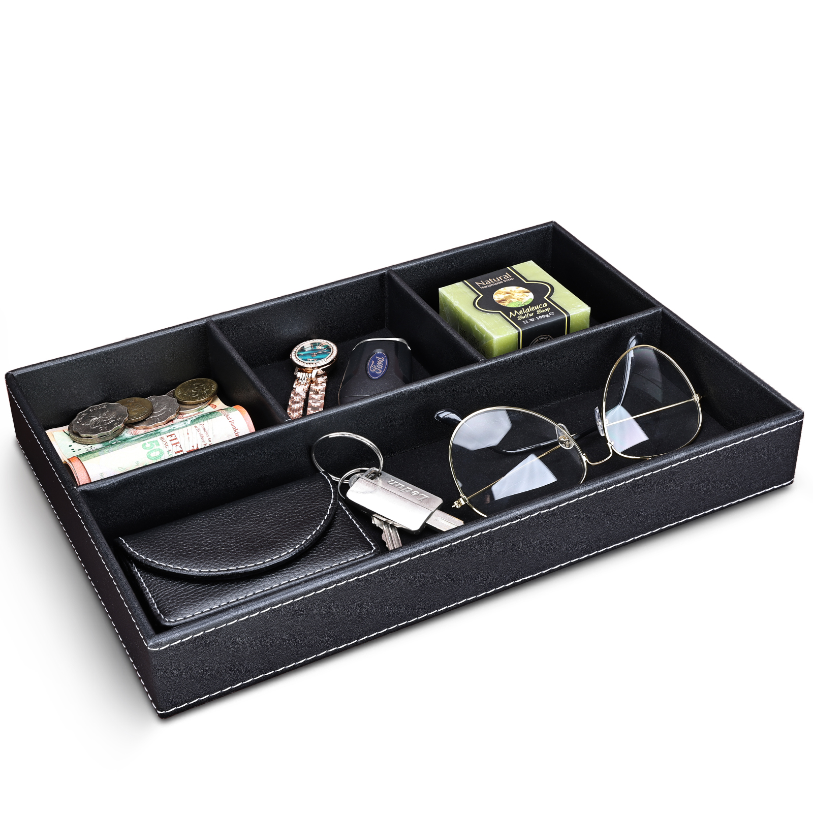 手工皮革玄关杂物北欧收纳盒