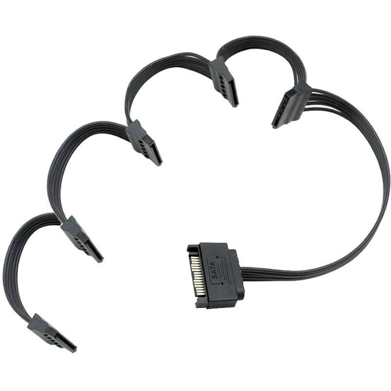 IDE大4P公转SATA硬盘电源连接线扩展线母头4PIN转15PIN母 一拖五