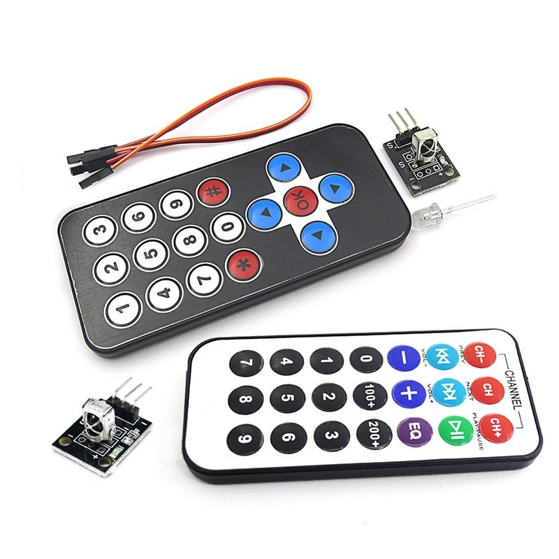 红外无线遥控套件 黑色红外遥控器+接收板 3件套 MP3遥控红外器