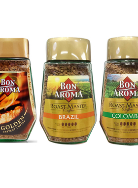 越南进口BON AROMA珀龙美冻干咖啡100g/瓶越南进口速溶黑咖啡