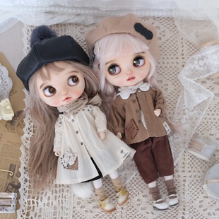 【完售展示】 焦糖可可 珍珠黑巧 Blythe ob24娃衣秋冬套装