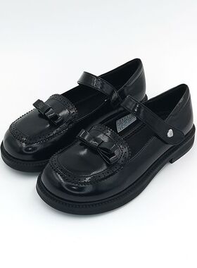 Abckids童鞋2023春季女童时尚公主黑色白色满包皮鞋P311307313