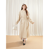 诺丁山秋日 简约通勤减龄 韩系温柔气质风双排扣风衣外套2025秋季