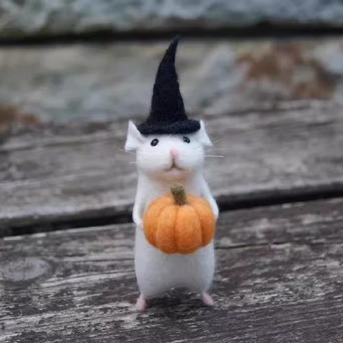 独立站万圣节毛毡老鼠与南瓜