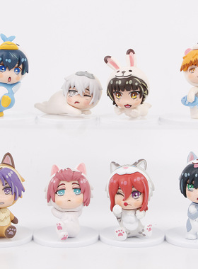 跨境 8款蓝色监狱 Q版手办变装动物热血足球玩具公仔蛋糕车载摆件