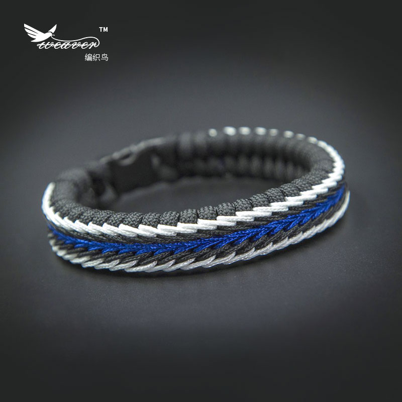 编织鸟订制7芯伞绳编织手环 足球运动手链男 学生运动会手绳 手作