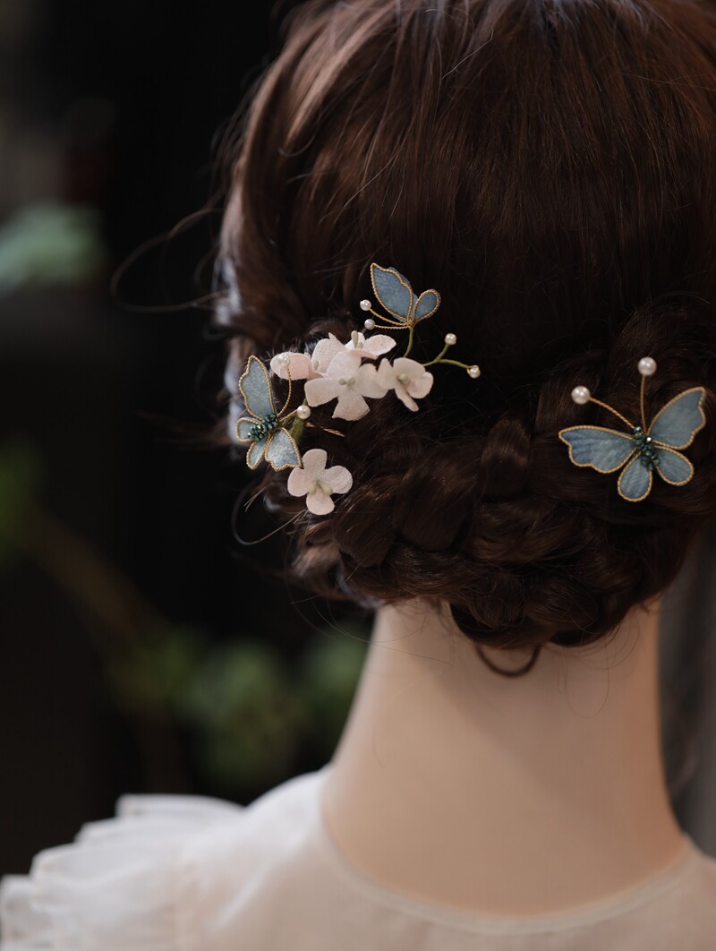 森系古风仙美日常u型发簪 少女汉服配饰中华风lolita簪子头饰发钗