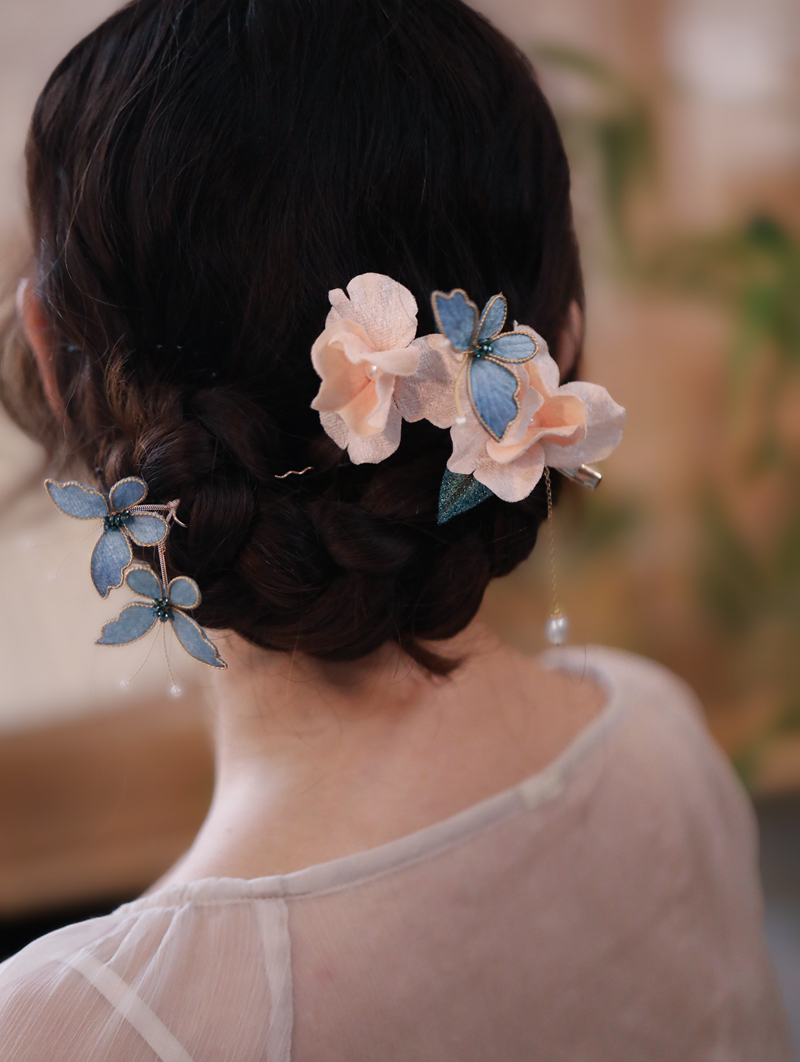 丝绒法式中国风两用款发夹发饰