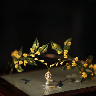 缠花月桂叶发冠国风法式公主头饰