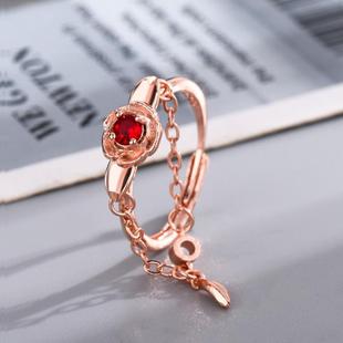 新款月影别墅周边玫瑰花戒指金色蔷薇艾尔求婚戒柔赛之花开口指环