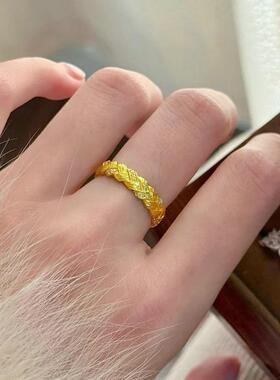 金色麦穗排戒指女2026新款高级小众设计新中式百搭简约手饰品定制