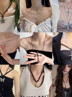 冷淡风项链女小众设计感长款毛衣链高级感锁骨链辣妹风项饰集合