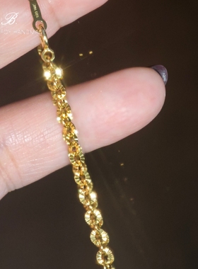 含金量5%钻石切面立体刻花手链