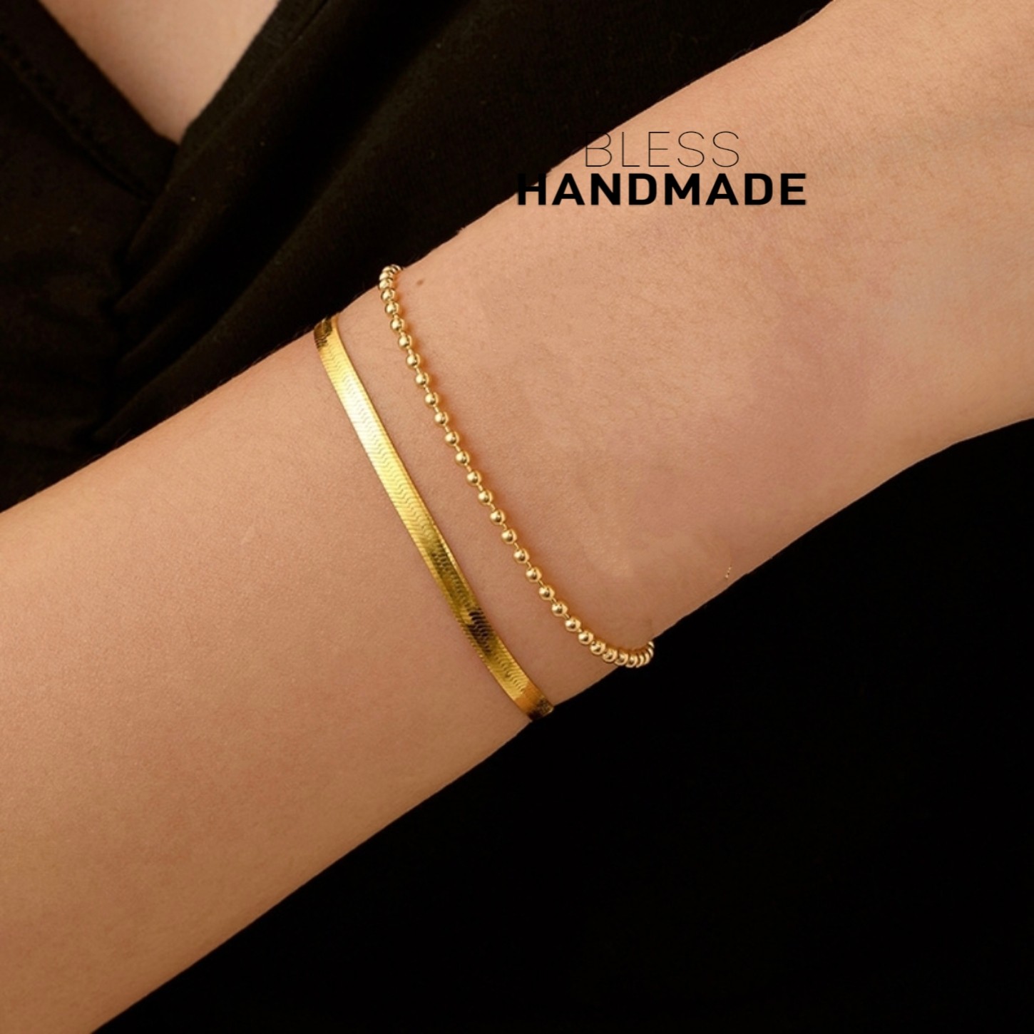 不褪色金色蛇骨美国进口14K包金超亮扁刀片手链女极简约欧美个性,饰品/流行首饰/时尚饰品新,手链,淘宝优惠券,粉丝福利购,淘宝优惠卷