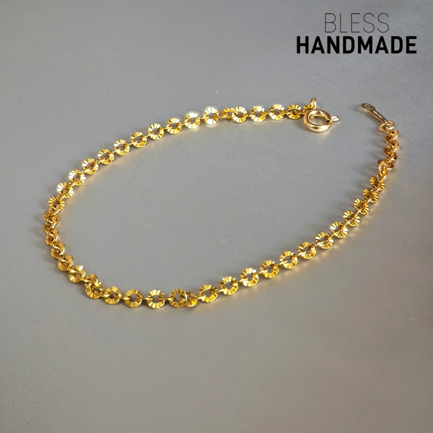 璀璨星光 切面车花美国14K包金满天星手链女简约不褪色原创设计