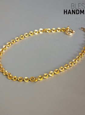 含金量5%钻石切面立体刻花手链