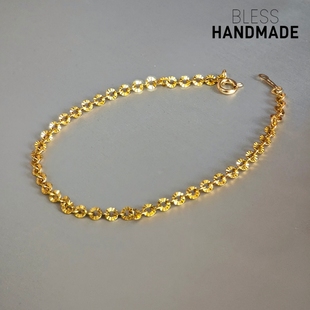 璀璨星光 切面车花美国14K包金满天星手链女简约不褪色原创设计