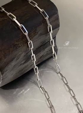 时髦925纯银长方链素链