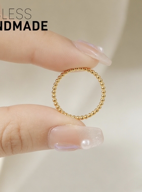 不褪色14K金色豆豆戒圈