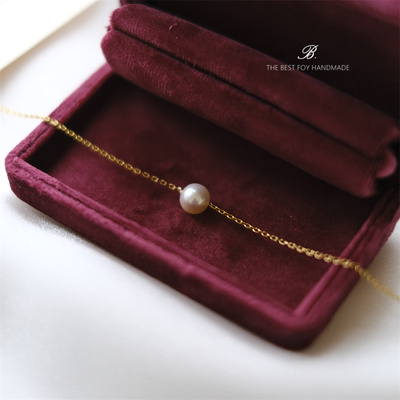 保色好！单颗天然淡水珍珠项链