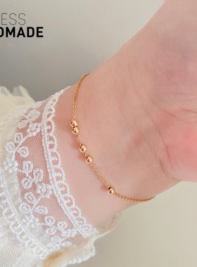 含金量5%美产14K包金珠简约手链