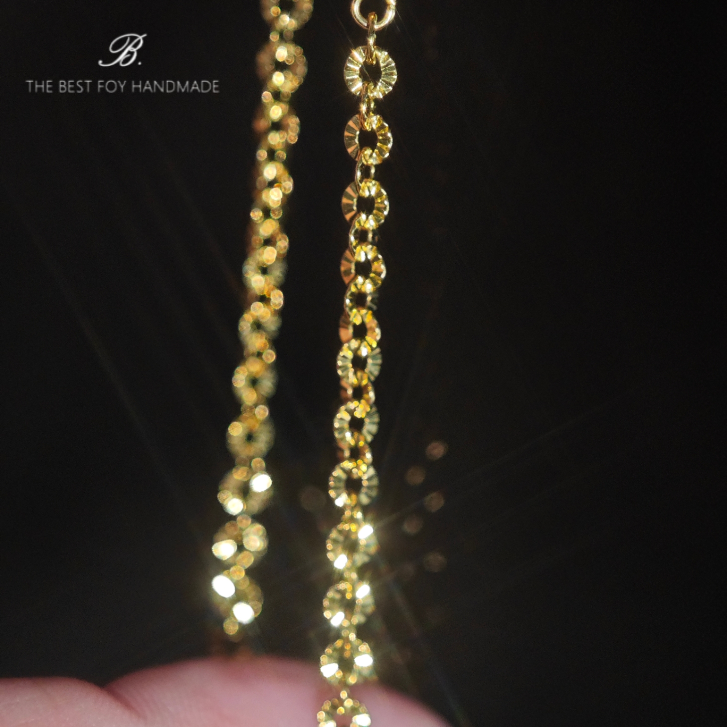 含金量5%钻石切面立体刻花手链